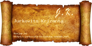 Jurkovits Krizanta névjegykártya
